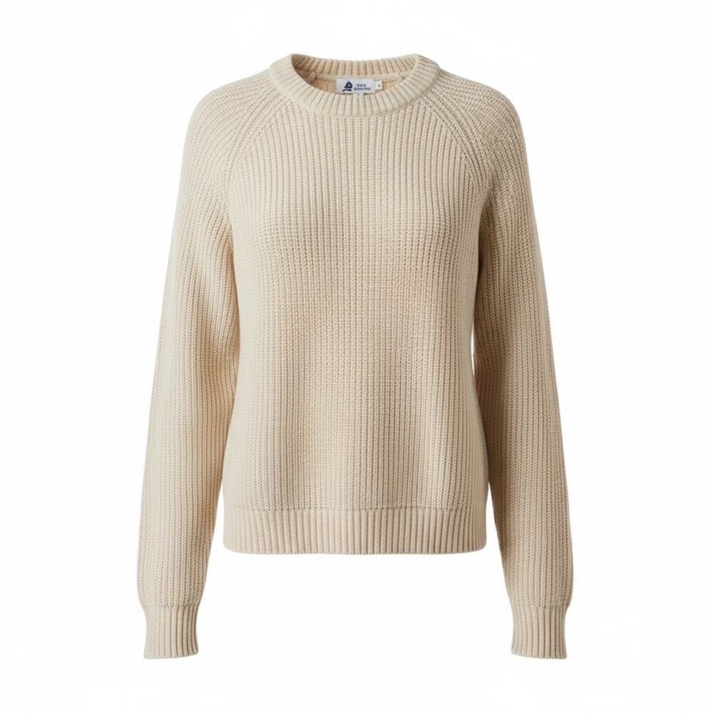 Vintage Sea Boston 100% Cotton Shaker Knit Sweater XL Cream Made in USA Unisex